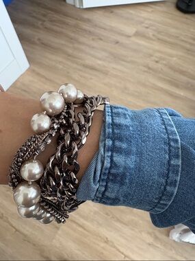 Givenchy Multi-Strand Pearl and Chain Bracelet